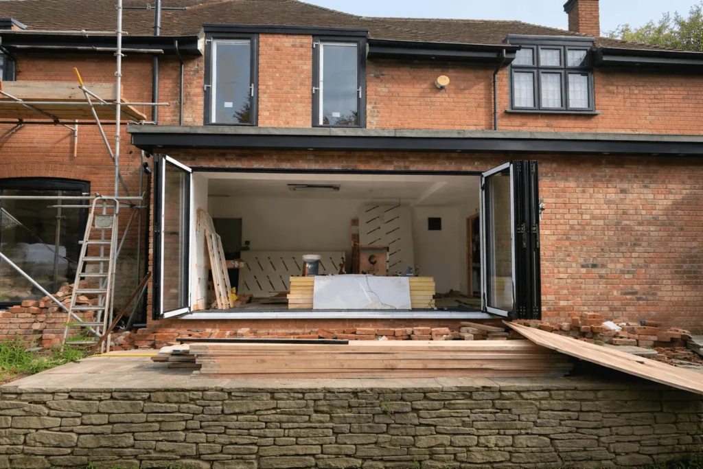 Structural opening created for rear home extension in London