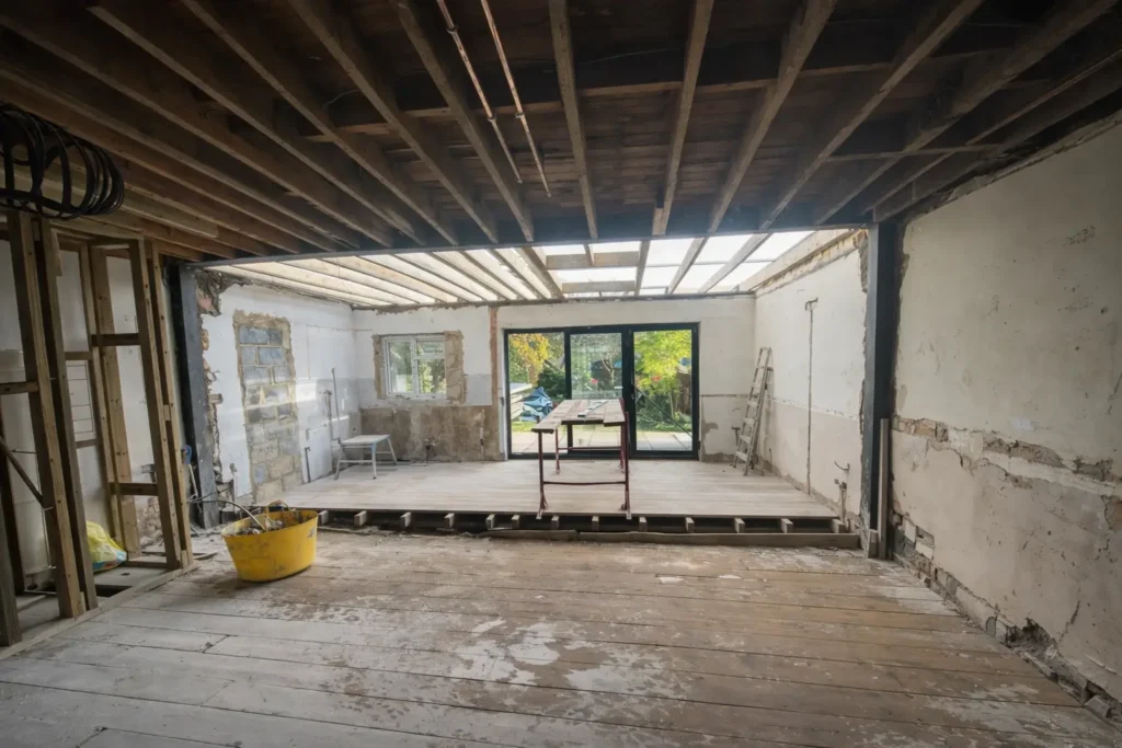 Completed internal roof structure inside a residential extension in Leytonstone, E11