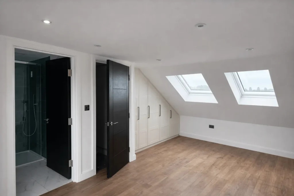Loft conversion bedroom with en-suite access in Ilford IG1