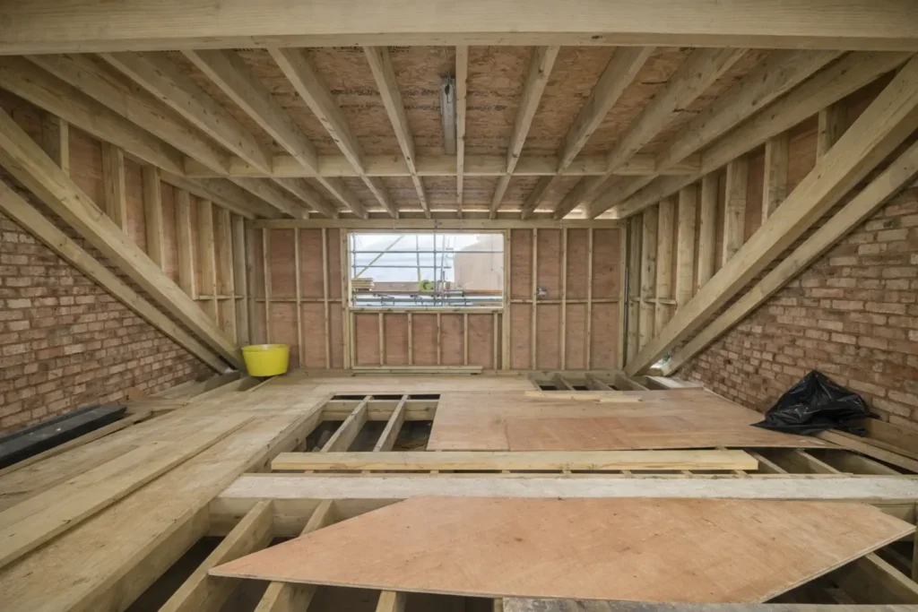 loft conversion internal structural framing floor joists london | AJ Contractors Builder | Home Extensions & Renovation in East London
